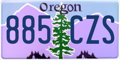 OR license plate 885CZS