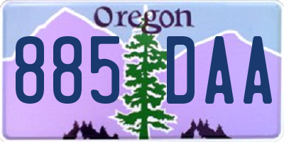 OR license plate 885DAA