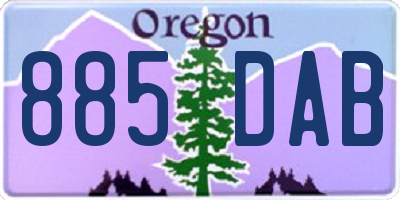 OR license plate 885DAB