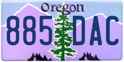 OR license plate 885DAC