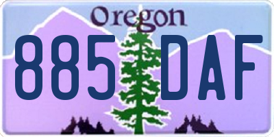 OR license plate 885DAF