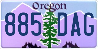 OR license plate 885DAG