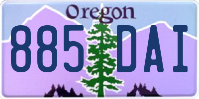 OR license plate 885DAI
