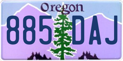 OR license plate 885DAJ