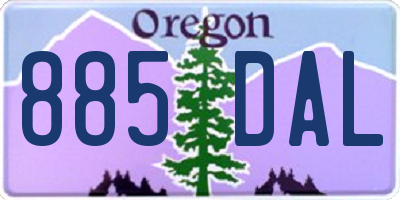 OR license plate 885DAL
