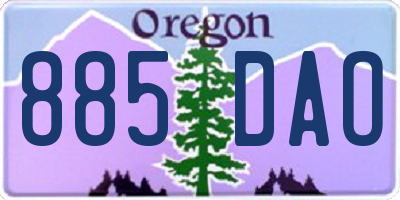 OR license plate 885DAO
