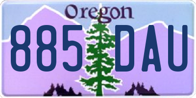 OR license plate 885DAU