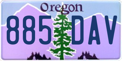 OR license plate 885DAV