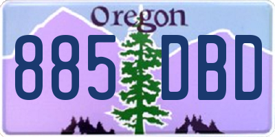 OR license plate 885DBD