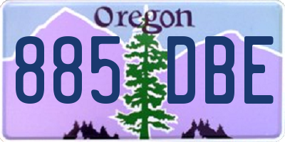 OR license plate 885DBE