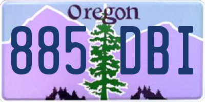 OR license plate 885DBI