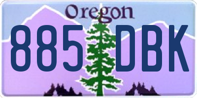 OR license plate 885DBK