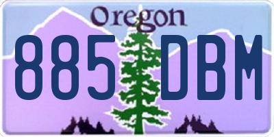 OR license plate 885DBM