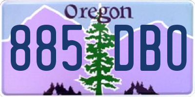 OR license plate 885DBO