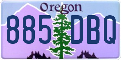 OR license plate 885DBQ