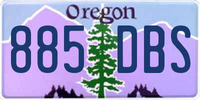 OR license plate 885DBS