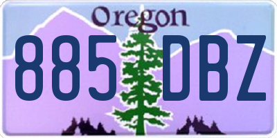 OR license plate 885DBZ