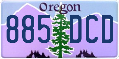 OR license plate 885DCD