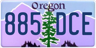 OR license plate 885DCE