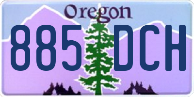 OR license plate 885DCH