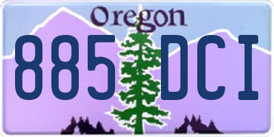 OR license plate 885DCI