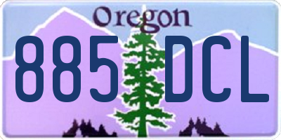 OR license plate 885DCL