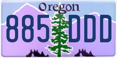 OR license plate 885DDD