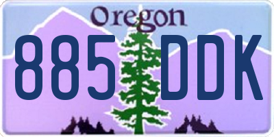 OR license plate 885DDK