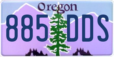OR license plate 885DDS