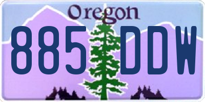 OR license plate 885DDW