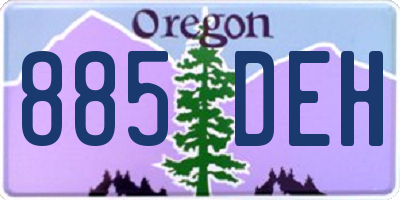 OR license plate 885DEH