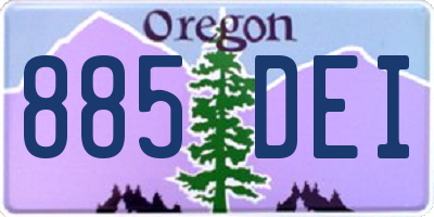 OR license plate 885DEI