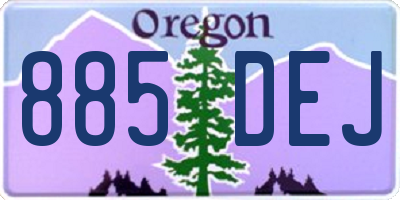 OR license plate 885DEJ