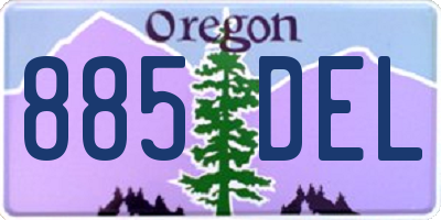 OR license plate 885DEL