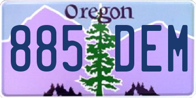 OR license plate 885DEM