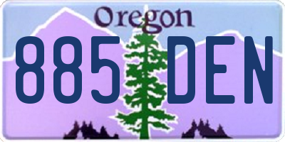 OR license plate 885DEN