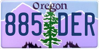OR license plate 885DER