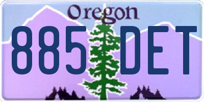 OR license plate 885DET