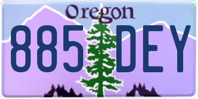 OR license plate 885DEY
