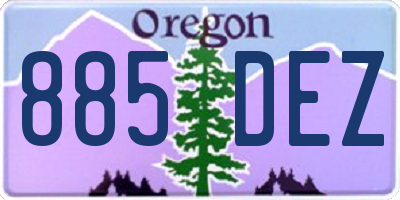 OR license plate 885DEZ