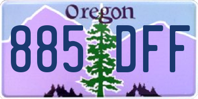 OR license plate 885DFF