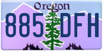 OR license plate 885DFH