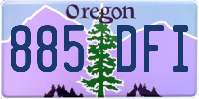 OR license plate 885DFI