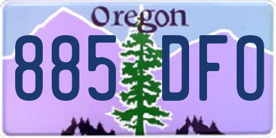 OR license plate 885DFO