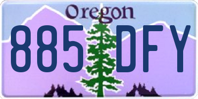 OR license plate 885DFY
