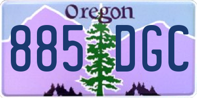 OR license plate 885DGC