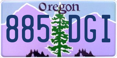 OR license plate 885DGI