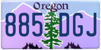 OR license plate 885DGJ
