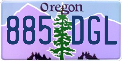 OR license plate 885DGL