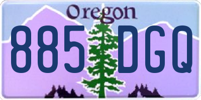 OR license plate 885DGQ